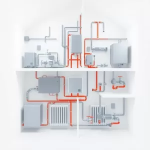 schemat instalacji co w domu piętrowym