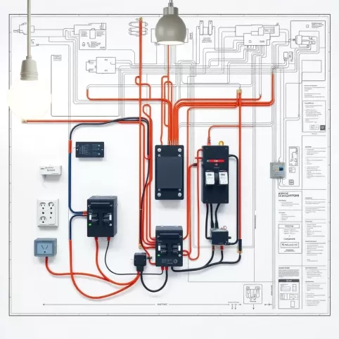 Schemat instalacji elektrycznej w garażu